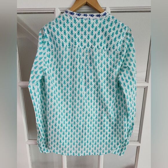 J. Crew Teal and Blue Floral Blouse - Picture 6 of 9